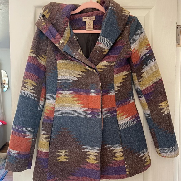 Paris Blues Jackets & Blazers - Pendleton inspired wool tribal print coat small
